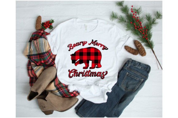 Beary Merry Christmas Graphics for T-Shirt Designs