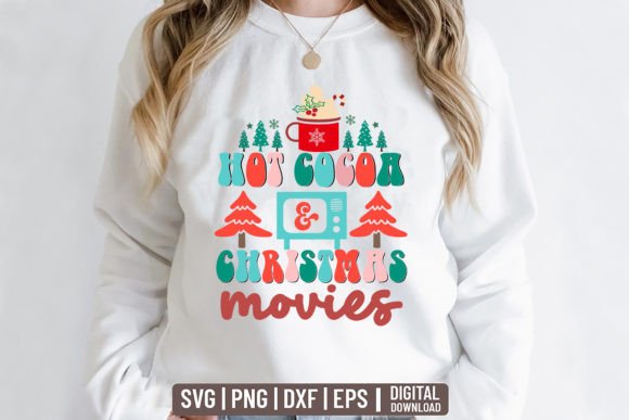 Hot Cocoa Christmas Movies - Retro Svg