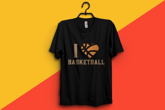 I Love Basketball T-Shirt Design Vector