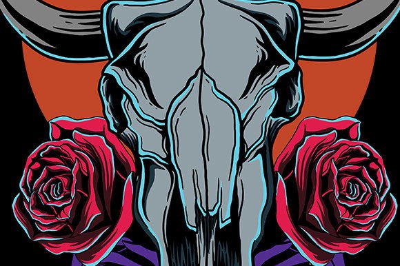 Skull and Flowers: Graphics for T-Shirt Designs